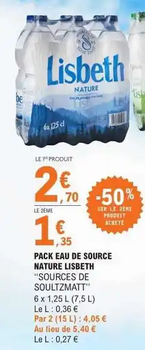 E.Leclerc PACK EAU DE SOURCE NATURE LISBETH offre