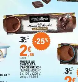 E.Leclerc Mousse au chocolat à l'ancienne x2 offre