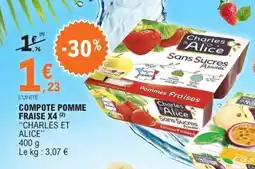 E.Leclerc COMPOTE POMME FRAISE X4 offre