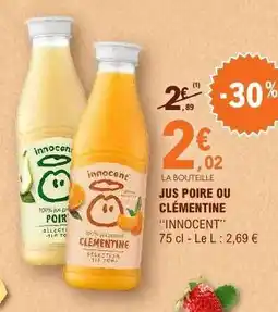 E.Leclerc JUS POIRE OU CLÉMENTINE INNOCENT offre