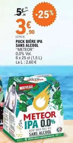 E.Leclerc PACK BIÈRE IPA SANS ALCOOL METEOR offre