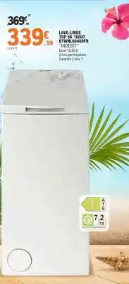 E.Leclerc LAVE-LINGE TOP 6K 1000T BTWD610400FR 'INDESIT' offre