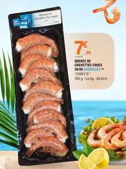 E.Leclerc QUEUES DE CREVETTES CRUES offre