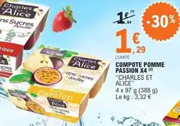 E.Leclerc COMPOTE POMME PASSION X4 offre