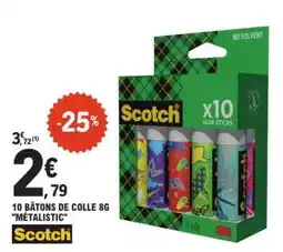 E.Leclerc 10 BÂTONS DE COLLE 8G MÉTALISTIC offre