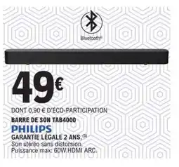 E.Leclerc BARRE DE SON TAB4000 PHILIPS offre