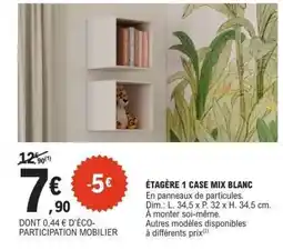 E.Leclerc ÉTAGÈRE 1 CASE MIX BLANC offre