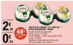 E.Leclerc Crottin de Chèvre 23% Mat.Gr offre