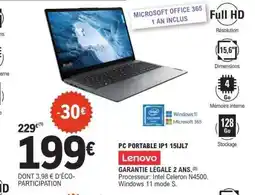 E.Leclerc PC PORTABLE IP1 15IJL7 offre