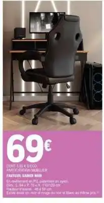 E.Leclerc FAUTEUIL GAMER NOIR offre
