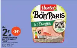 E.Leclerc JAMBON LE BON PARIS CUIT À L'ÉTOUFFÉE HERTA offre