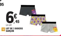 E.Leclerc LOT DE 3 BOXERS GARCON offre
