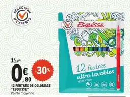 E.Leclerc 12 FEUTRES DE COLORIAGE “ESQUISSE” offre