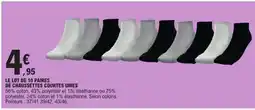 E.Leclerc LE LOT DE 10 PAIRES DE CHAUSSETTES COURTES UNIES offre