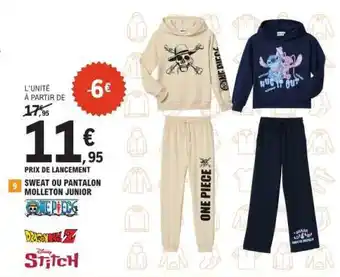 E.Leclerc SWEAT OU PANTALON MOLLETON JUNIOR offre
