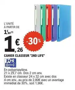 E.Leclerc CAHIER CLASSEUR 2ND LIFE offre