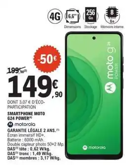E.Leclerc SMARTPHONE MOTO G24 POWER offre