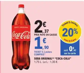 E.Leclerc SODA ORIGINAL COCA-COLA offre