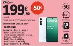 E.Leclerc SMARTPHONE GALAXY A16 offre