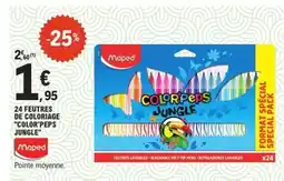 E.Leclerc 24 FEUTRES DE COLORIAGE COLOR'PEPS JUNGLE offre
