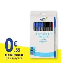 E.Leclerc 10 STYLOS BILLE offre
