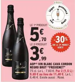 E.Leclerc AOP Vin Blanc Cava Cordon Negro Brut 'Freixenet' offre