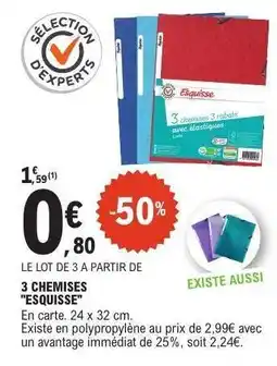 E.Leclerc 3 CHEMISES ESQUISSE offre
