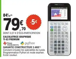 E.Leclerc Calculatrice Graphique TI-83 Premium offre