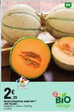 E.Leclerc MELON CHARENTAIS JAUNE BIO offre