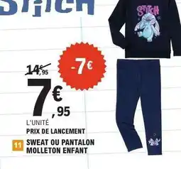 E.Leclerc Sweat ou Pantalon Molleton Enfant offre
