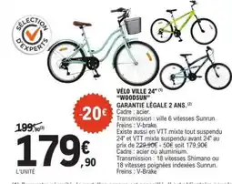 E.Leclerc VÉLO VILLE 24 WOODSUN offre