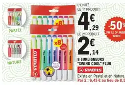 E.Leclerc 8 SURLIGNEURS SWING COOL FLUO offre