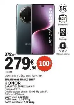 E.Leclerc SMARTPHONE MAGIC7 LITE HONOR offre