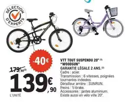 E.Leclerc VTT TOUT SUSPENDU 20 WOODSUN offre