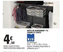 E.Leclerc BOÎTE DE RANGEMENT 11L CHIENS ET CHATS offre