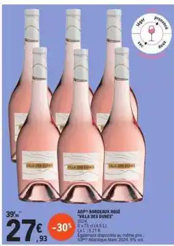 E.Leclerc AOP Bordeaux Rosé 'Villa des Dunes' 2024 offre