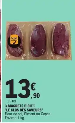 E.Leclerc 3 MAGRETS D'OIE LE CLOS DES SAVEURS offre