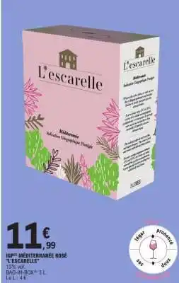 E.Leclerc IGP Méditerranée Rosé 'L'Escarelle' offre