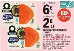 E.Leclerc Saumon fumé Norvège 'Mowi' offre