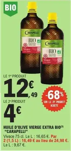E.Leclerc Huile D’olive Vierge Extra Bio Carapelli offre