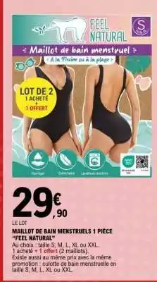E.Leclerc MAILLOT DE BAIN MENSTRUELS 1 PIÈCE “FEEL NATURAL” offre