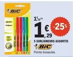 E.Leclerc 5 SURLIGNEURS ASSORTIS offre