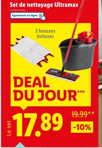 Lidl Vileda Set de nettoyage Ultramax offre