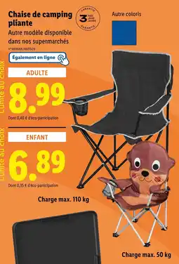 Lidl Chaise de camping pliante offre