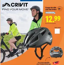 Lidl Crivit Casque de vélo avec feu arrière offre