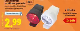 Lidl Set d'éclairage en silicone pour vélo offre