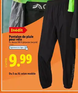Lidl Crivit Pantalon de pluie pour vélo offre