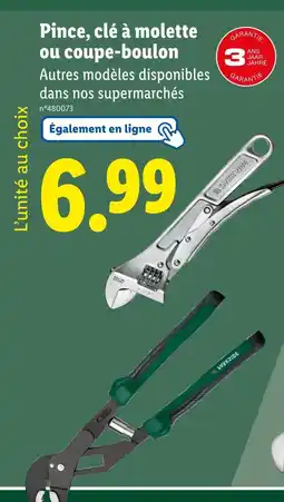 Lidl Pince, clé à molette ou coupe-boulon offre