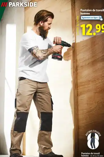 Lidl PARKSIDE Pantalon de travail homme offre