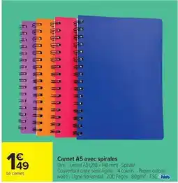 Carrefour Express Dim - carnet a5 avec spirales offre